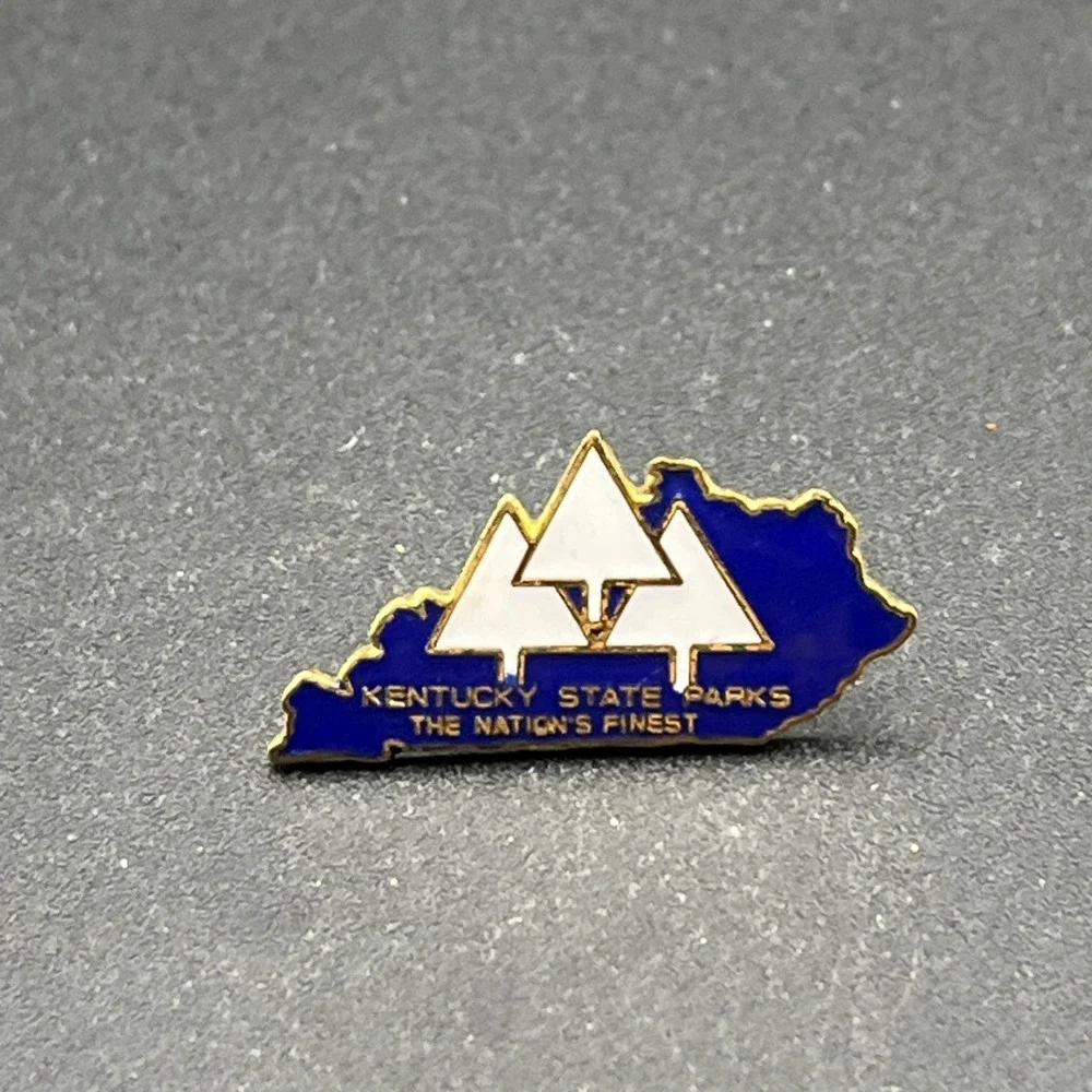 Kentucky State‎ Parks The Nation's Finest Blue Outline USA Lapel Hat Pin